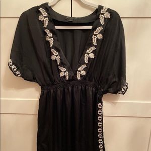 Brand Forever 21 satin V-neck shirt dress size Med